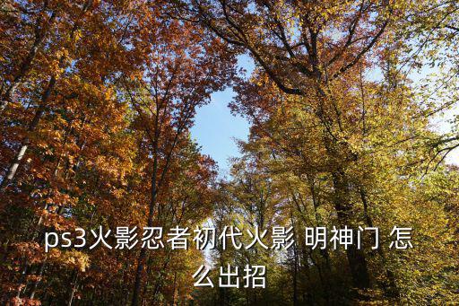 ps3火影忍者初代火影 明神门 怎么出招