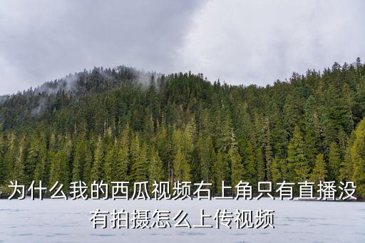 为什么我的西瓜视频右上角只有直播没有拍摄怎么上传视频