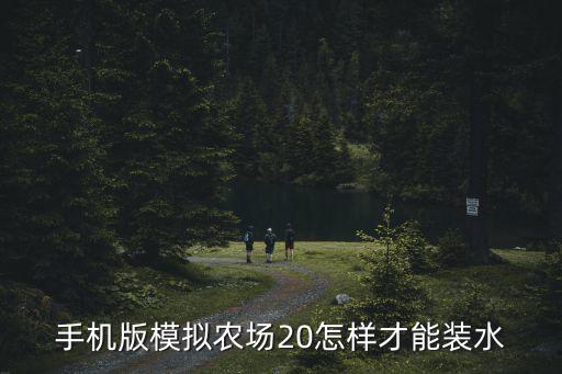 模拟农场20手游版的怎么下载，手机版模拟农场20怎样才能装水