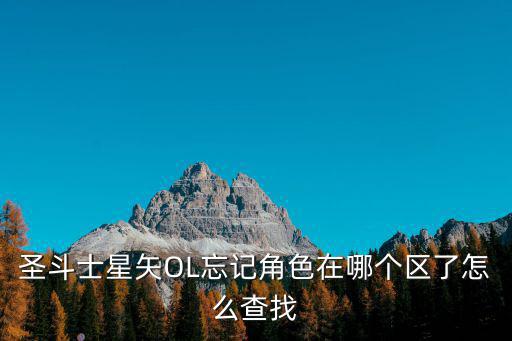 圣斗士星矢OL忘记角色在哪个区了怎么查找
