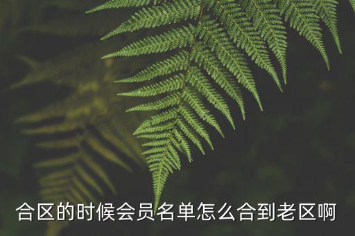 天涯明月刀手游合区会怎么合，合区的时候会员名单怎么合到老区啊