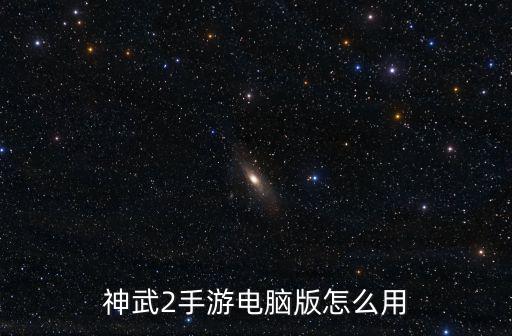 神武2手游电脑版怎么用