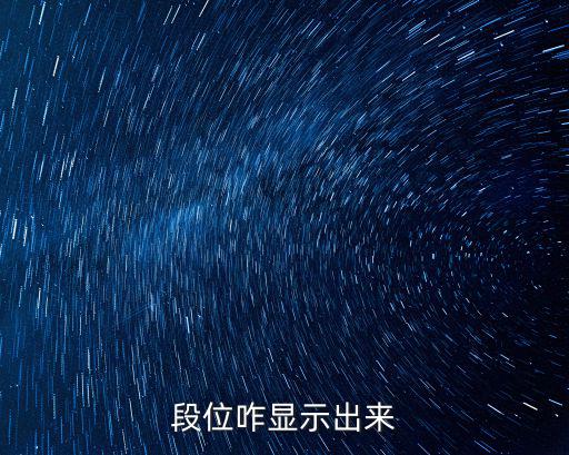 段位咋显示出来