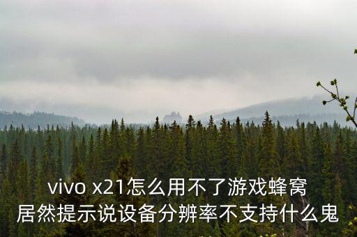 vivo x21怎么用不了游戏蜂窝居然提示说设备分辨率不支持什么鬼