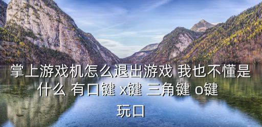 掌上游戏机怎么退出游戏 我也不懂是什么 有口键 x键 三角键 o键 玩口