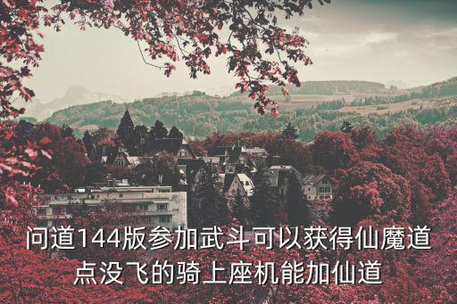 问道144版参加武斗可以获得仙魔道点没飞的骑上座机能加仙道
