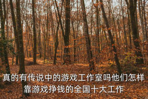 真的有传说中的游戏工作室吗他们怎样靠游戏挣钱的全国十大工作