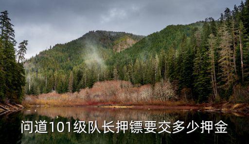 问道101级队长押镖要交多少押金