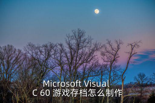 Microsoft Visual C 60 游戏存档怎么制作