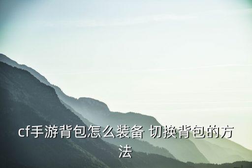 cf手游背包枪怎么设置，cf手游怎么把枪放在配置页里