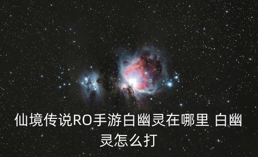 仙境传说RO手游白幽灵在哪里 白幽灵怎么打