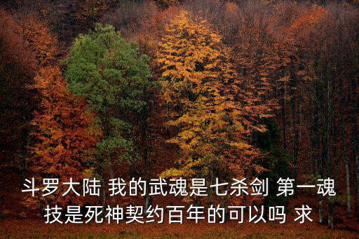 斗罗大陆 我的武魂是七杀剑 第一魂技是死神契约百年的可以吗 求