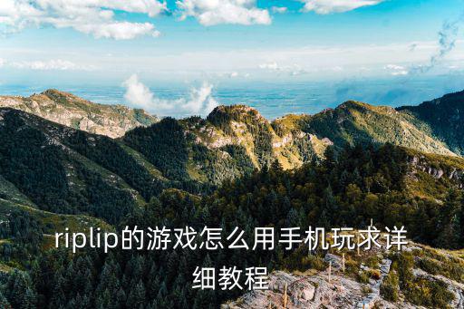 riplip的游戏怎么用手机玩求详细教程
