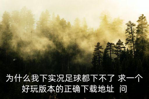 为什么我下实况足球都下不了 求一个好玩版本的正确下载地址 问