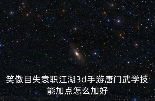 笑傲目失袁职江湖3d手游唐门武学技能加点怎么加好