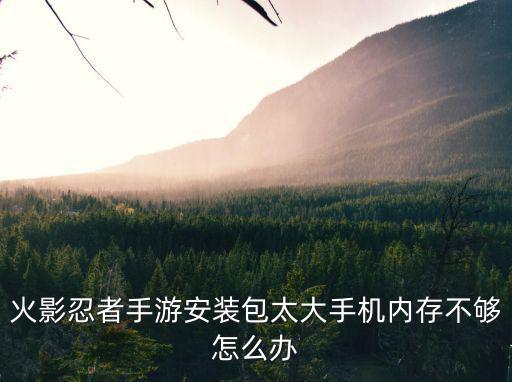 火影忍者手游安装包太大手机内存不够怎么办