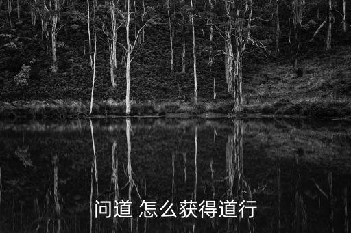 问道 怎么获得道行