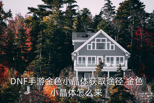 DNF手游金色小晶体获取途径 金色小晶体怎么来