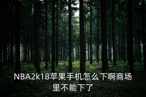 NBA2k18苹果手机怎么下啊商场里不能下了