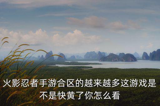 火影忍者手游合区的越来越多这游戏是不是快黄了你怎么看