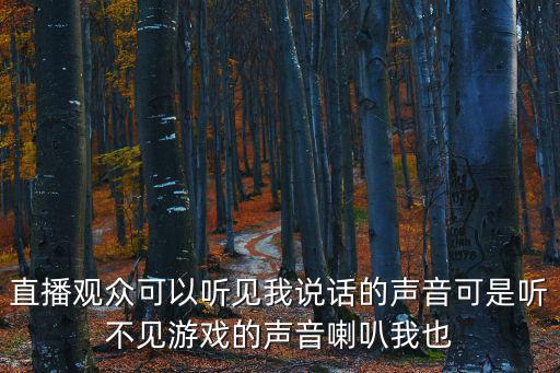 直播观众可以听见我说话的声音可是听不见游戏的声音喇叭我也