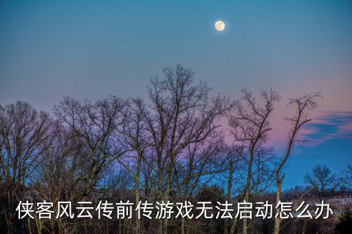 侠客风云传前传游戏无法启动怎么办