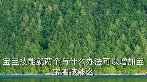 神武4手游孩子怎么就两个技能，神武2孩子成年可以打几个技能