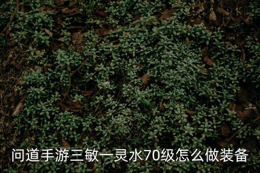 问道手游三敏一灵水70级怎么做装备