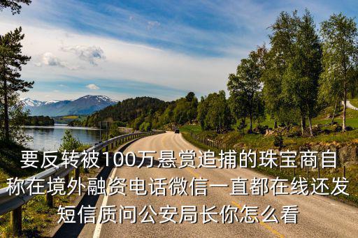 要反转被100万悬赏追捕的珠宝商自称在境外融资电话微信一直都在线还发短信质问公安局长你怎么看