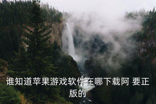 谁知道苹果游戏软件在哪下载阿 要正版的