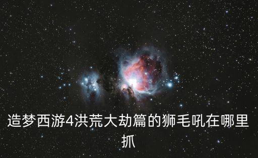 造梦西游四手游怎么获得狮毛吼，造梦西游4洪荒大劫篇的狮毛吼在哪里抓