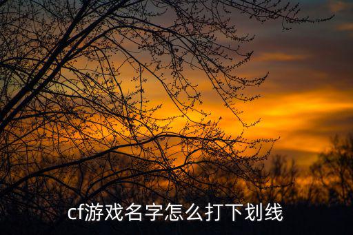 cf游戏名字怎么打下划线