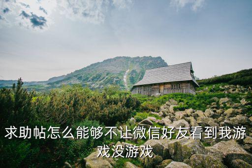求助帖怎么能够不让微信好友看到我游戏没游戏