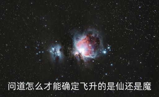 问道怎么才能确定飞升的是仙还是魔
