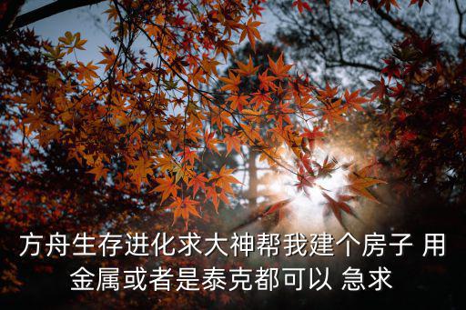 方舟生存进化求大神帮我建个房子 用金属或者是泰克都可以 急求