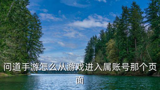 问道手游怎么从游戏进入属账号那个页面