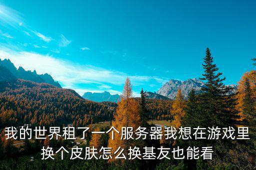 mc国际版手游怎么换皮肤，我的世界租了一个服务器我想在游戏里换个皮肤怎么换基友也能看