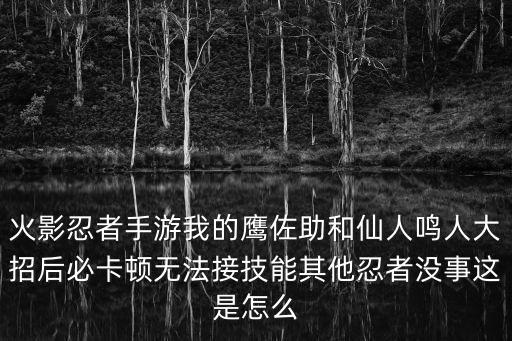 火影忍者手游我的鹰佐助和仙人鸣人大招后必卡顿无法接技能其他忍者没事这是怎么