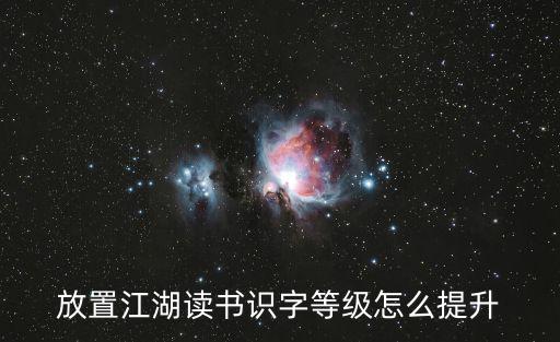 放置江湖读书识字等级怎么提升