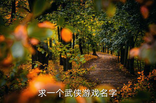 求一个武侠游戏名字