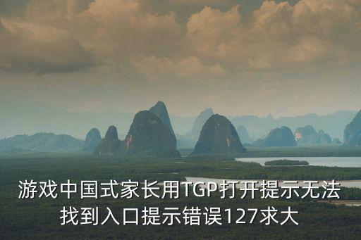 游戏中国式家长用TGP打开提示无法找到入口提示错误127求大