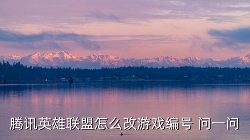 腾讯英雄联盟怎么改游戏编号 问一问