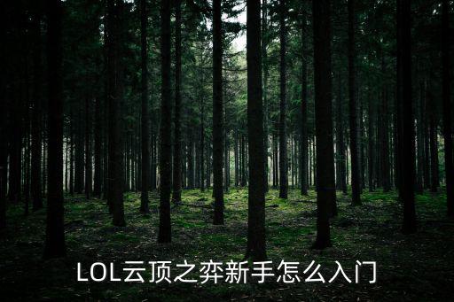 LOL云顶之弈新手怎么入门