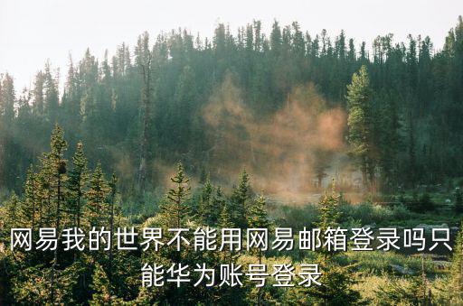 网易我的世界不能用网易邮箱登录吗只能华为账号登录