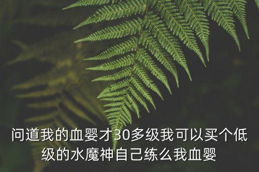 问道我的血婴才30多级我可以买个低级的水魔神自己练么我血婴