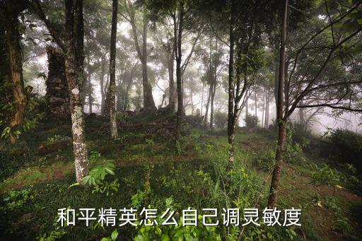 和平精英怎么自己调灵敏度