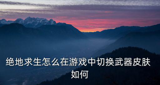 绝地求生怎么在游戏中切换武器皮肤 如何