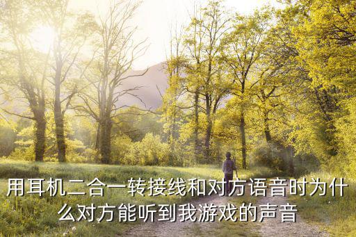 用耳机二合一转接线和对方语音时为什么对方能听到我游戏的声音