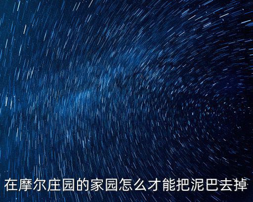在摩尔庄园的家园怎么才能把泥巴去掉