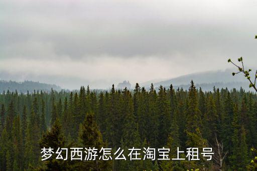 梦幻西游怎么在淘宝上租号